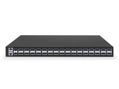 32-Port 400GbE QSFP-DD, 2-Port 10GbE SFP+ Layer 3 Spine/Core Switch, Enterprise SONiC NOS