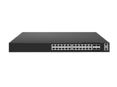 24-Port 1GbE RJ45, 4-Port 25GbE/10GbE SFP28 Layer 3 Accesss Switch, Enterprise SONiC Preloaded, MLAG/VXLAN/PTP Support